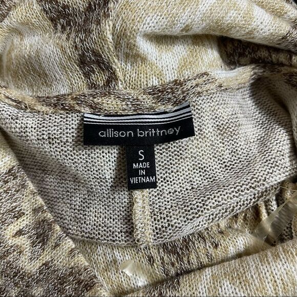 Allison Brittany Cream And Brown Cowl Neck Bohemian Top - Picture 5 of 7